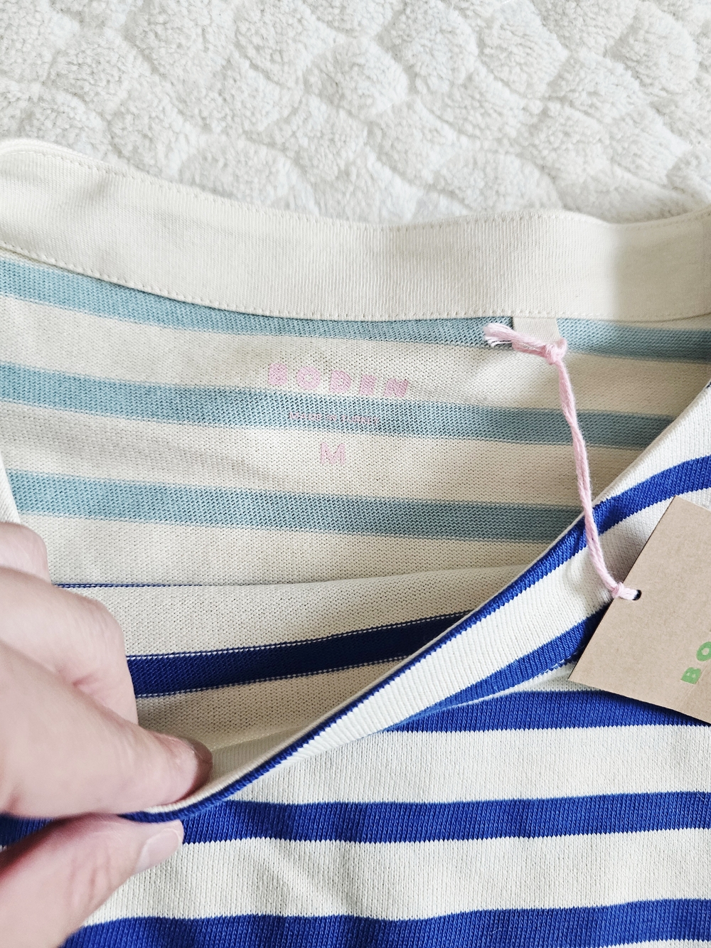 New Boden Women's Multi-Stripe Long Sleeve Top - Blue/Red/Yellow - Picture 4 of 9